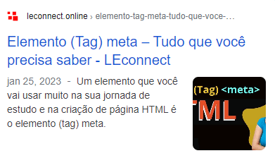 Descrição do artigo no Google